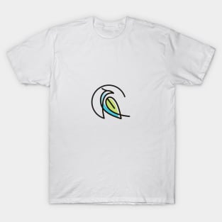 monoline bird leaf T-Shirt